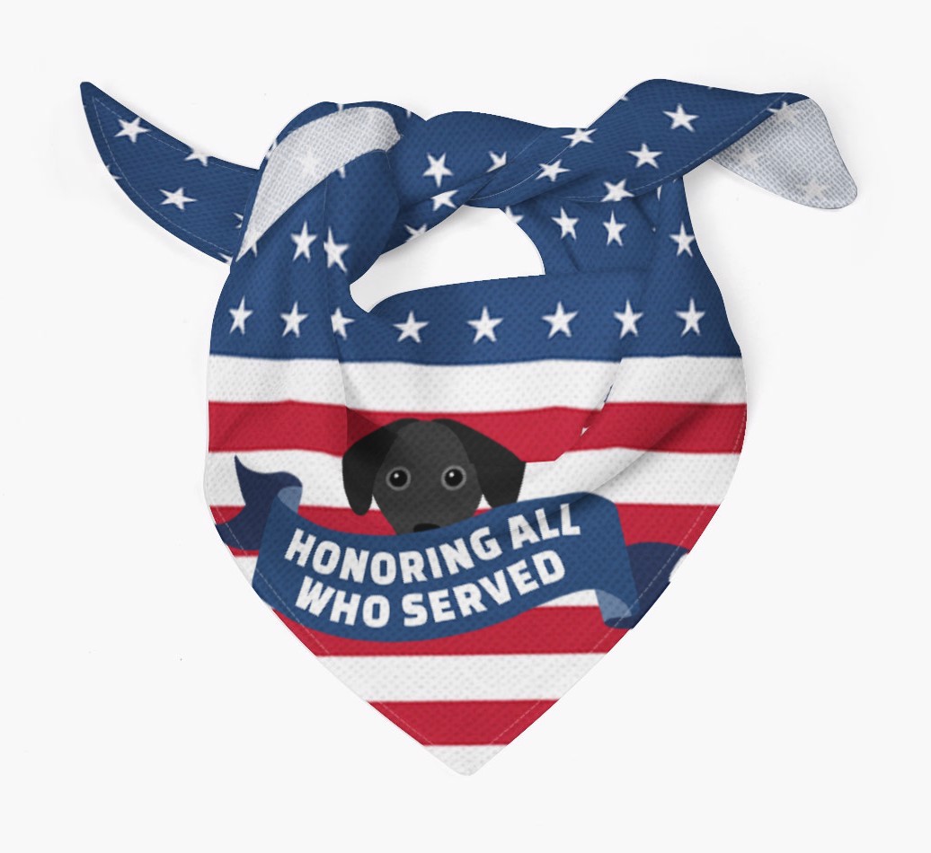 'Honoring All Who Served' - Personalized {breedFullName} Veteran's Day Bandana