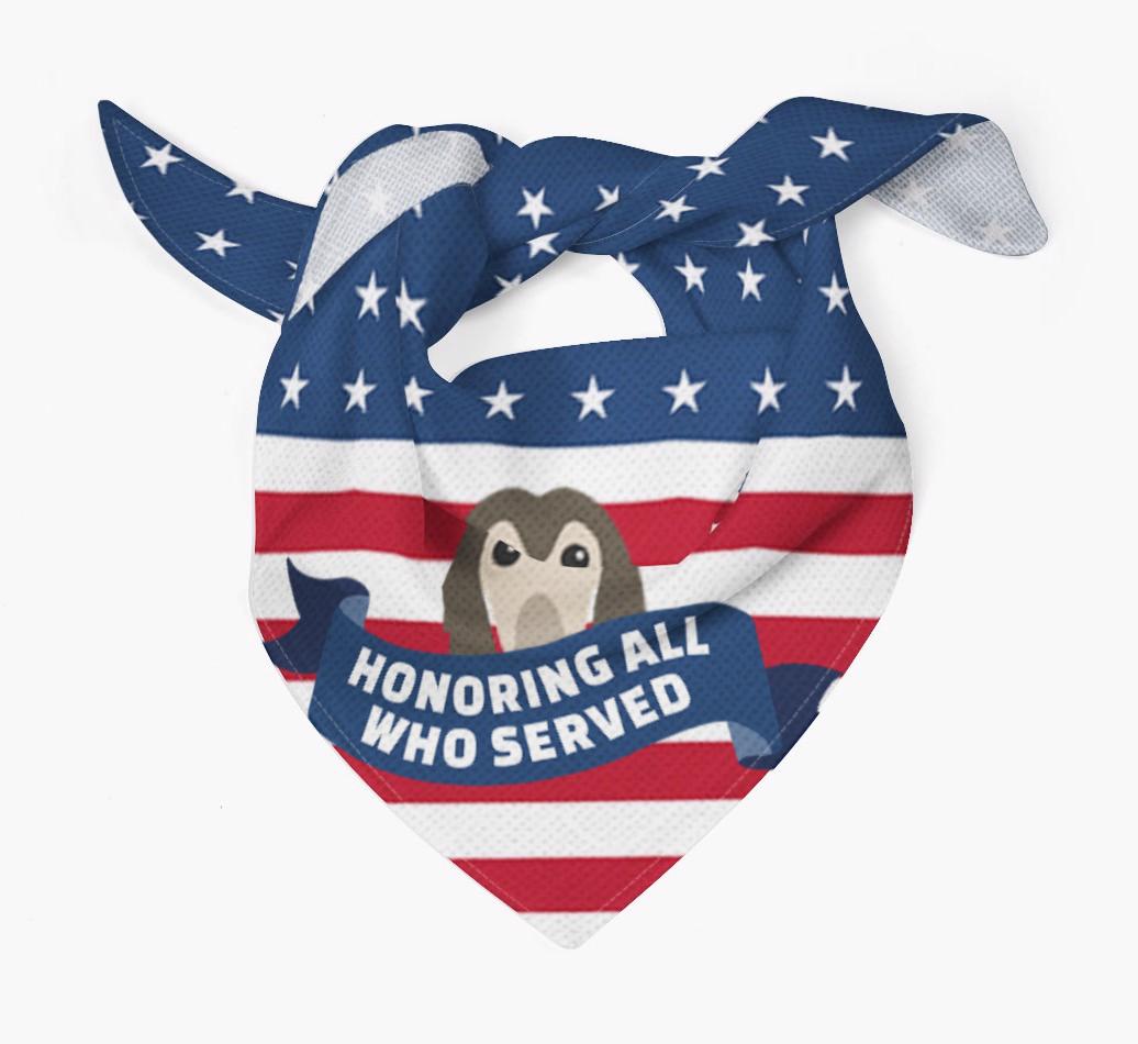 'Honoring All Who Served' - Personalized {breedFullName} Veteran's Day Bandana