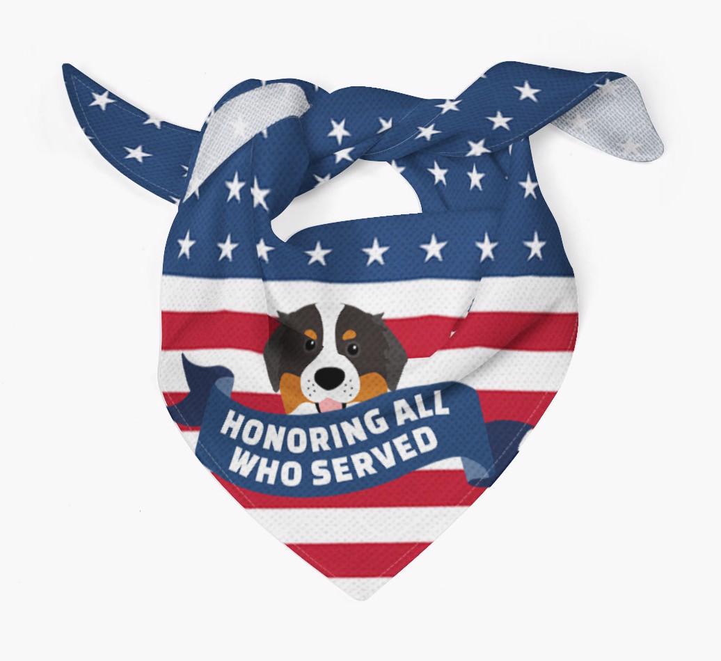 'Honoring All Who Served' - Personalized {breedFullName} Veteran's Day Bandana