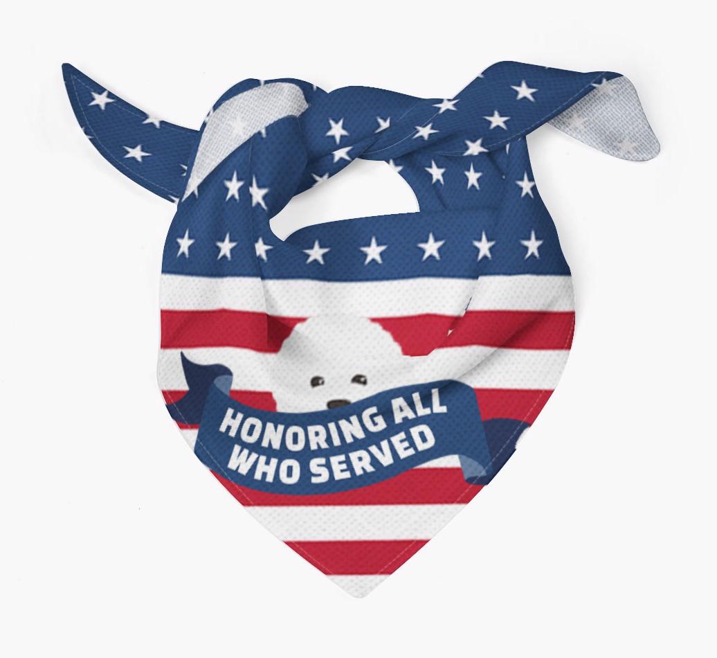 'Honoring All Who Served' - Personalized {breedFullName} Veteran's Day Bandana