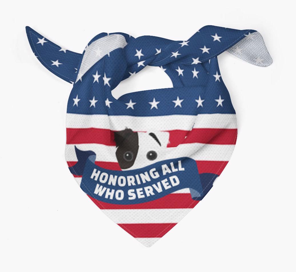 'Honoring All Who Served' - Personalized {breedFullName} Veteran's Day Bandana