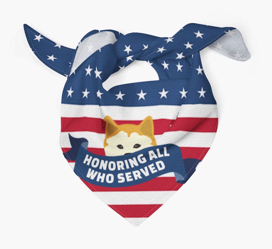 'Honoring All Who Served' - Personalized {breedFullName} Veteran's Day Bandana