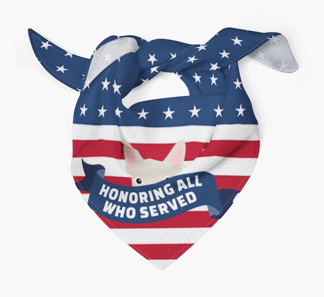 'Honoring All Who Served' - Personalized {breedFullName} Veteran's Day Bandana
