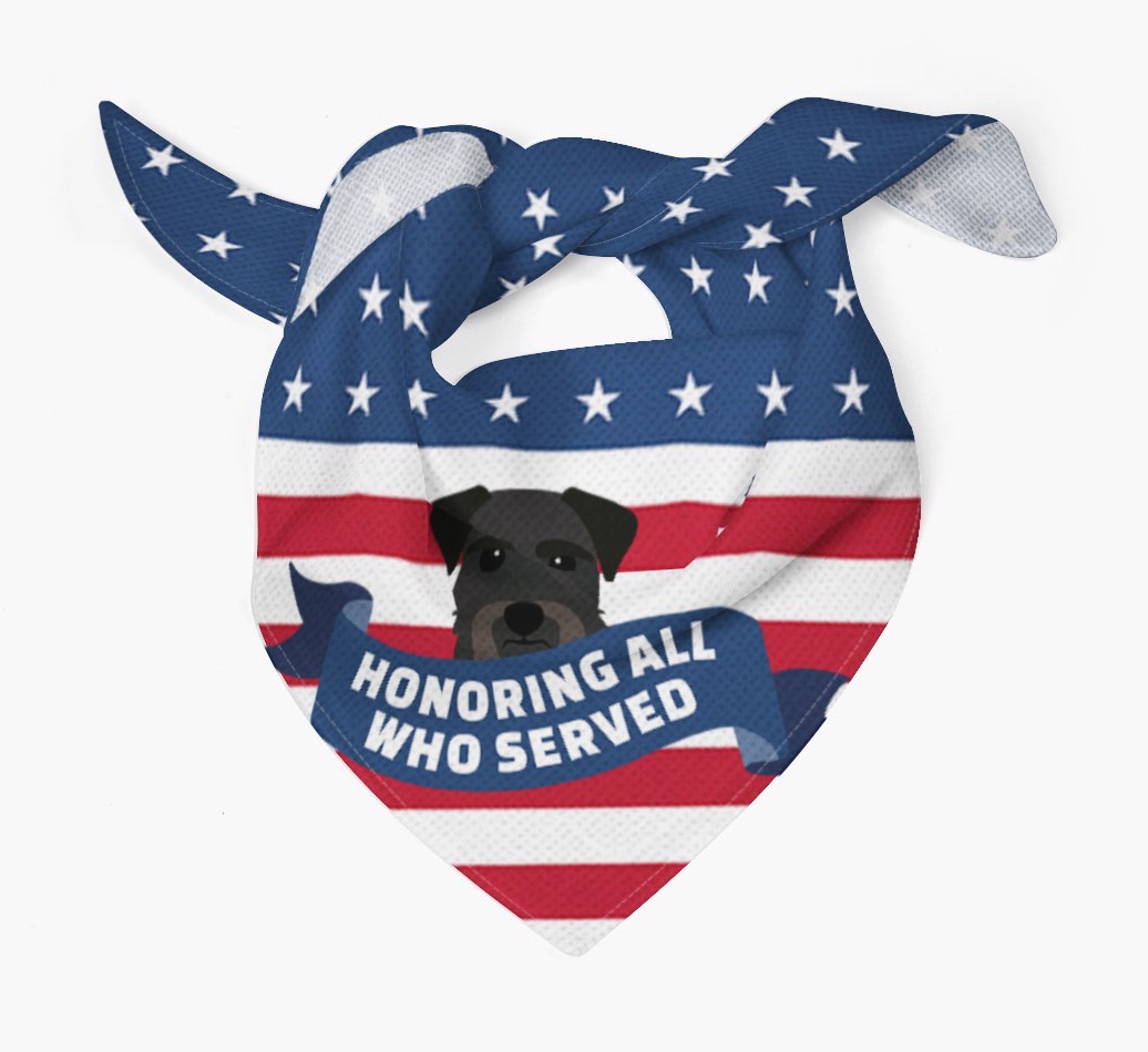 'Honoring All Who Served' - Personalized {breedFullName} Veteran's Day Bandana