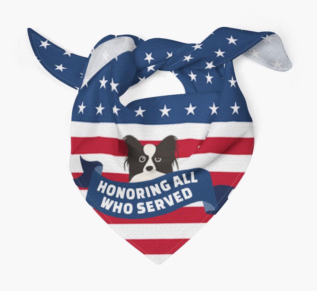 'Honoring All Who Served' - Personalized {breedFullName} Veteran's Day Bandana
