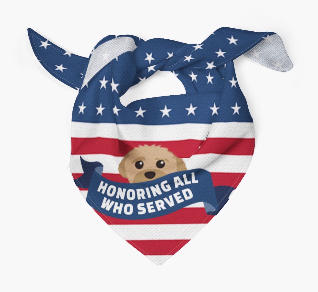 'Honoring All Who Served' - Personalized {breedFullName} Veteran's Day Bandana