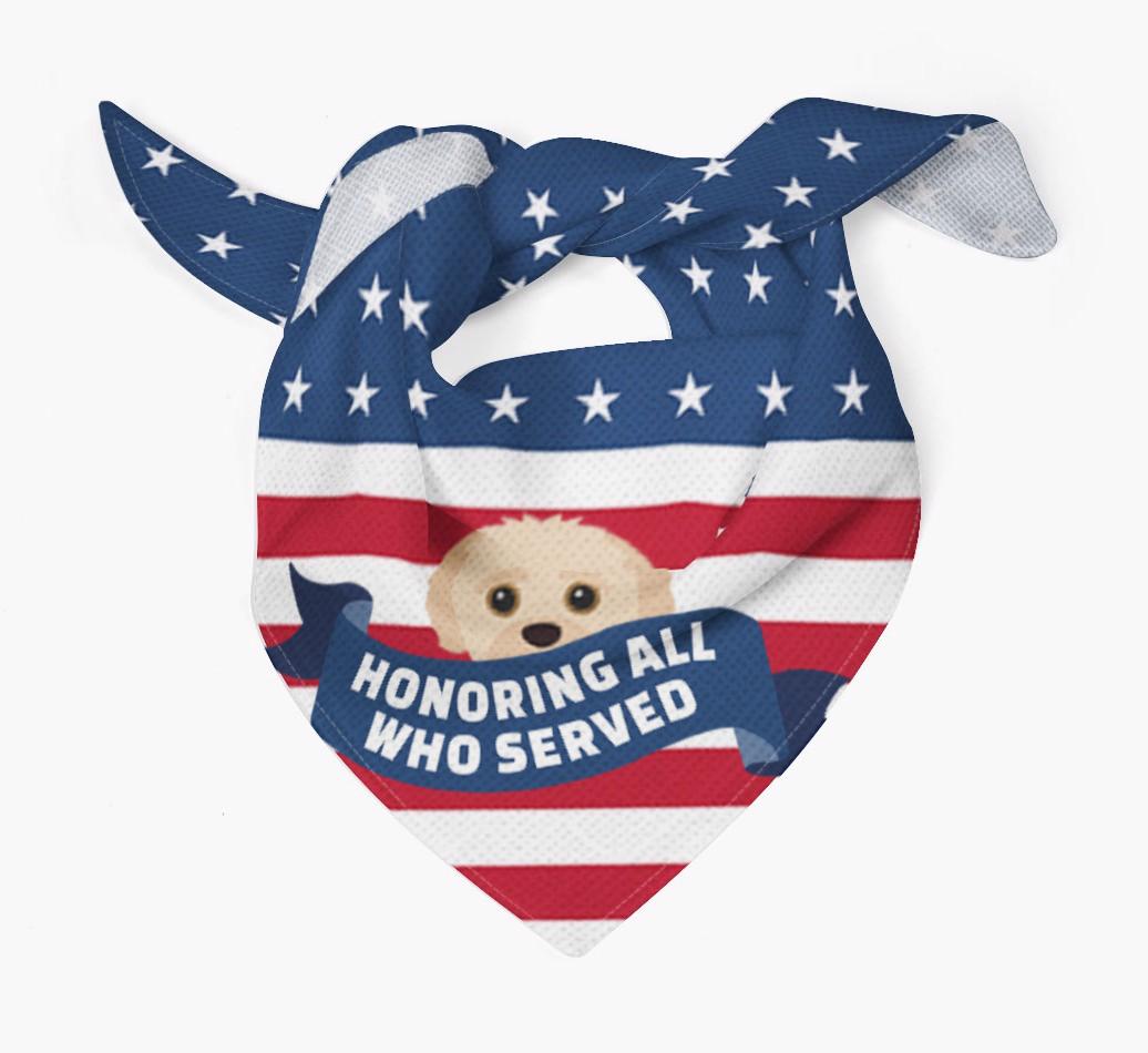 'Honoring All Who Served' - Personalized {breedFullName} Veteran's Day Bandana