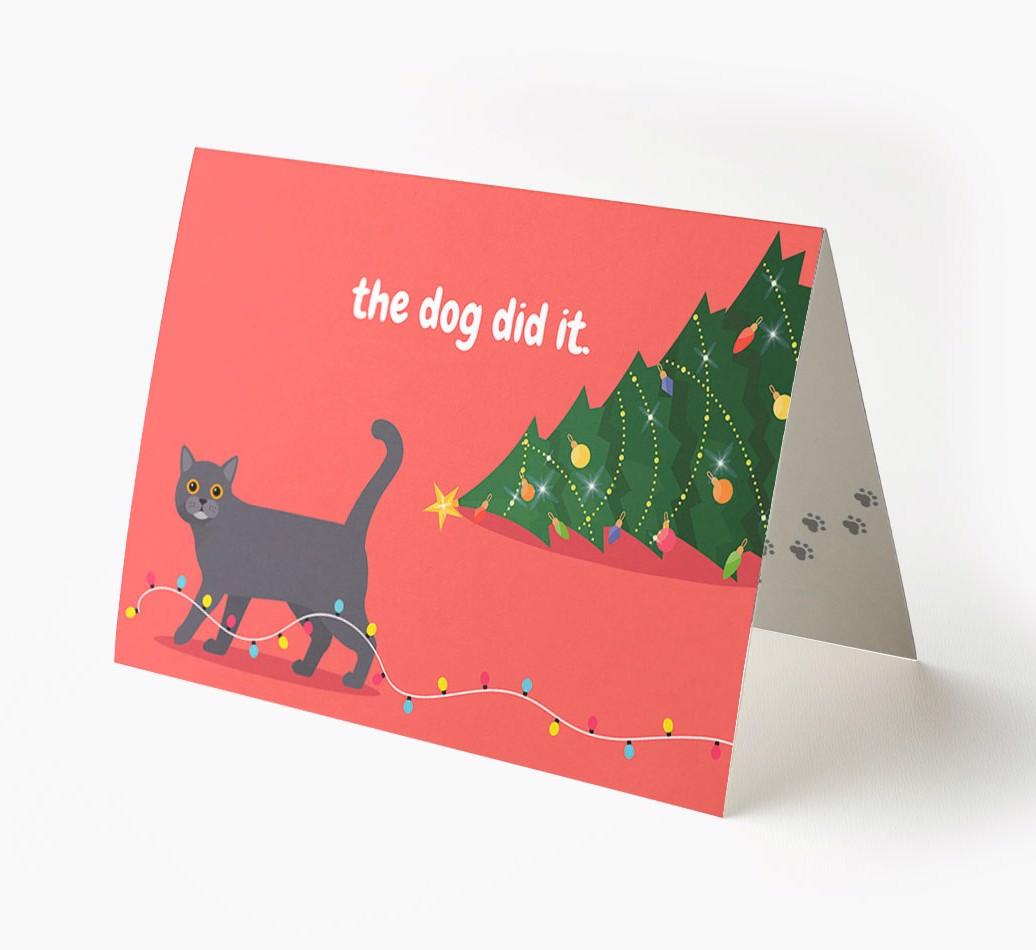 'The Dog Did It' - Personalised {breedFullName} Christmas Card