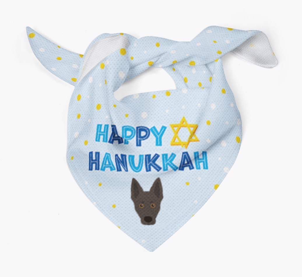 'Happy Hanukkah' - Personalised {breedFullName} Bandana