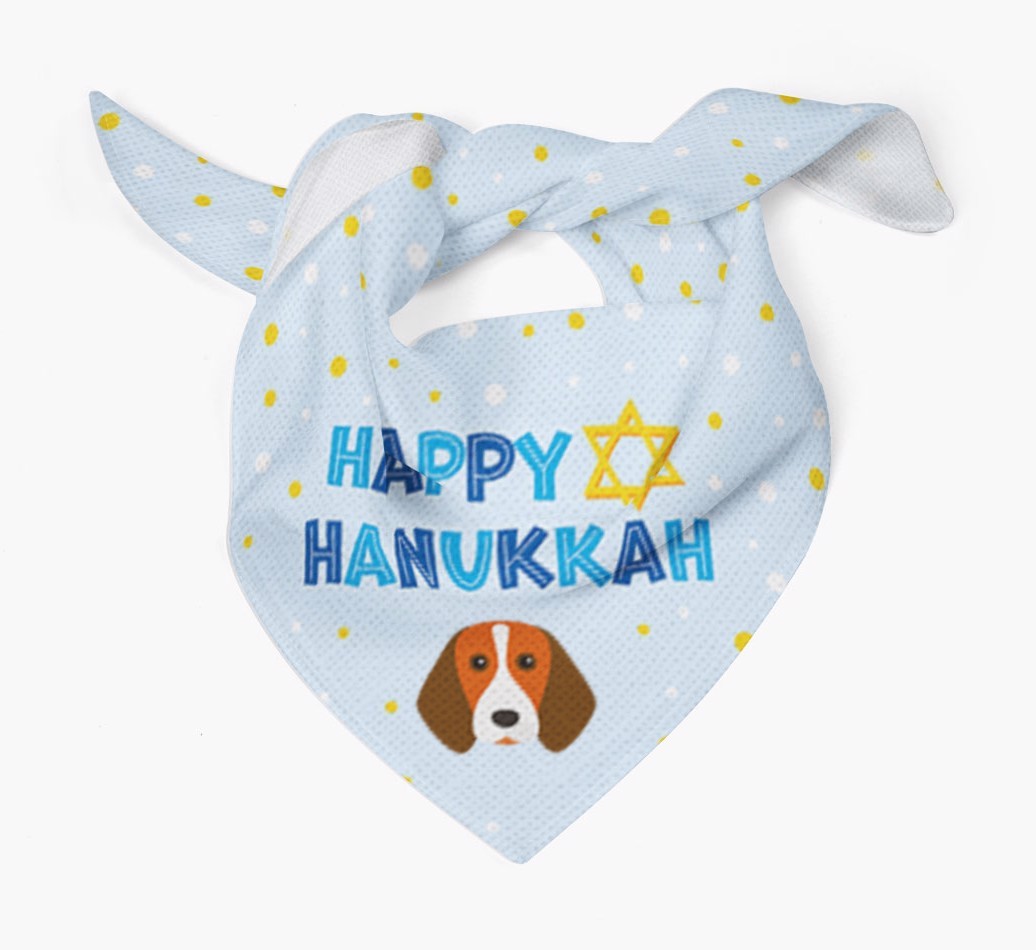 'Happy Hanukkah' - Personalised {breedFullName} Bandana