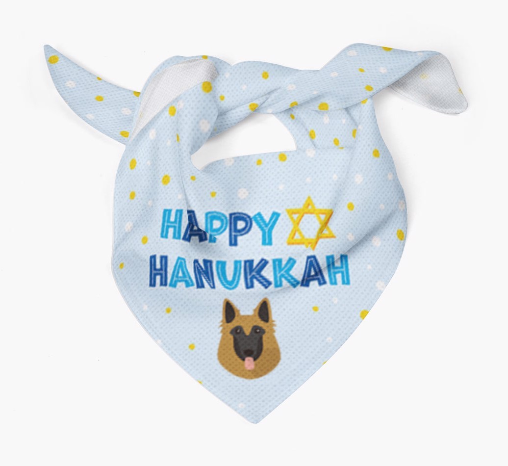 'Happy Hanukkah' - Personalised {breedFullName} Bandana
