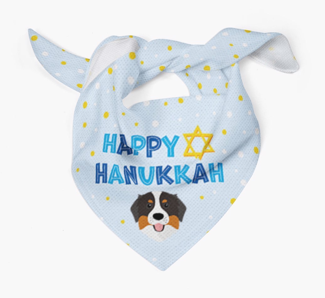 'Happy Hanukkah' - Personalised {breedFullName} Bandana