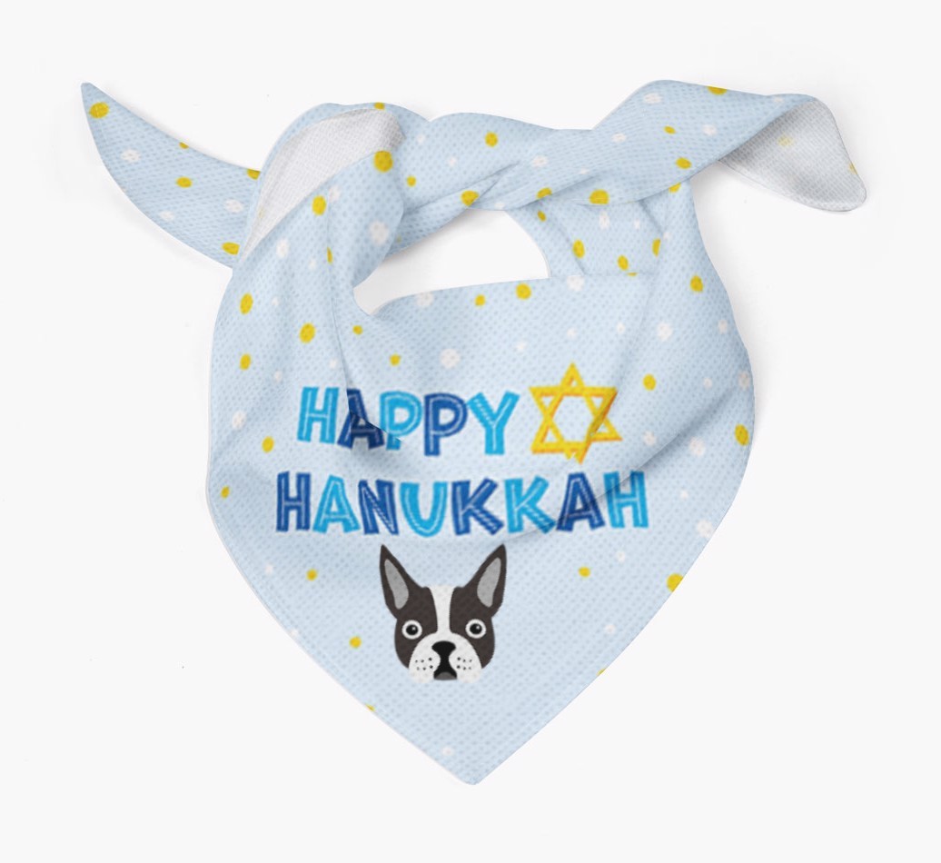 'Happy Hanukkah' - Personalised {breedFullName} Bandana