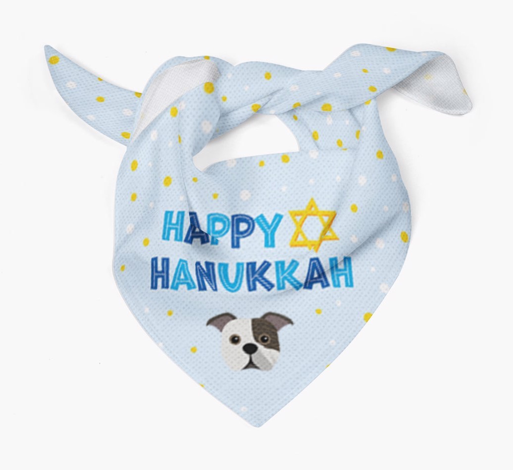 'Happy Hanukkah' - Personalised {breedFullName} Bandana