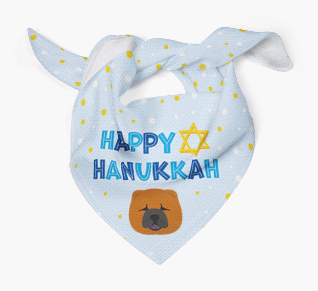 'Happy Hanukkah' - Personalised {breedFullName} Bandana