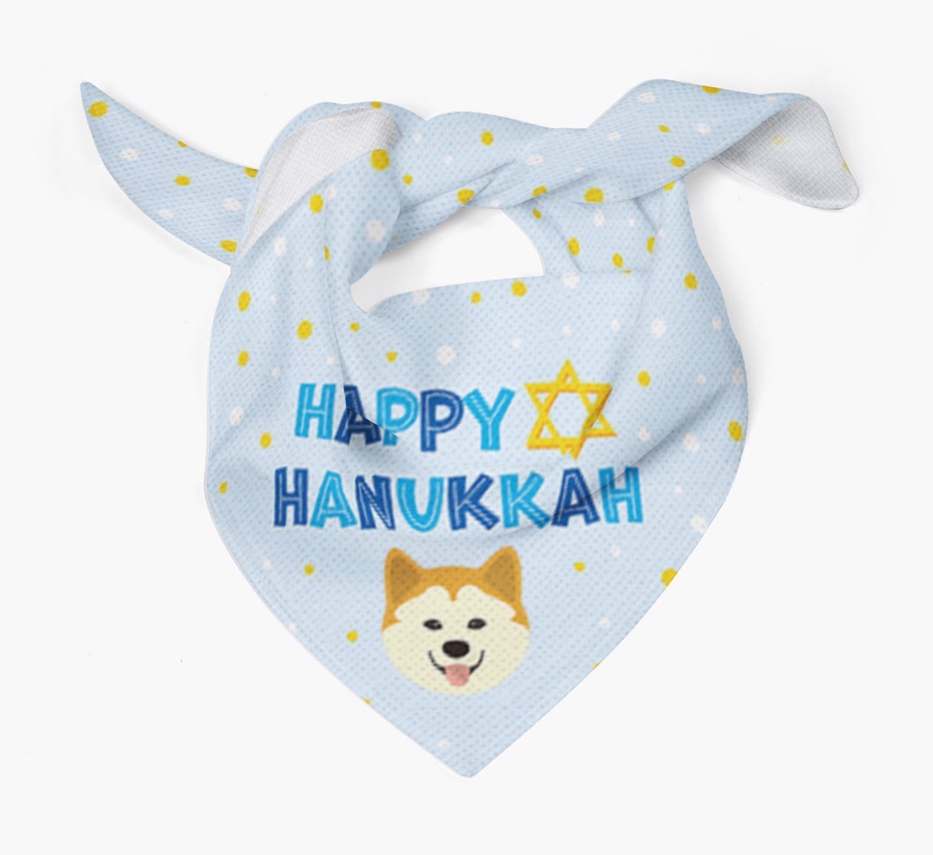 'Happy Hanukkah' - Personalised {breedFullName} Bandana