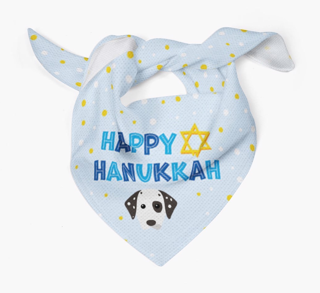 'Happy Hanukkah' - Personalised {breedFullName} Bandana