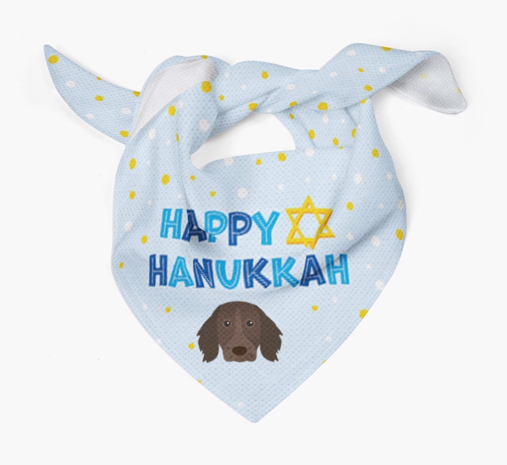 'Happy Hanukkah' - Personalised {breedFullName} Bandana