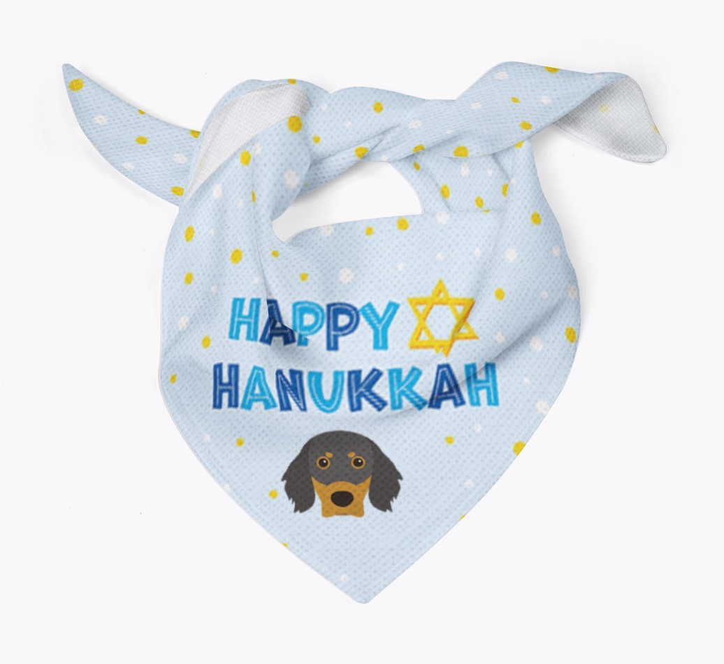 'Happy Hanukkah' - Personalised {breedFullName} Bandana