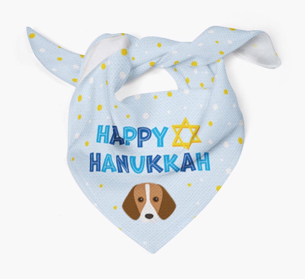'Happy Hanukkah' - Personalised {breedFullName} Bandana
