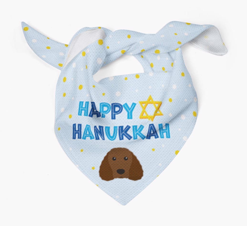 'Happy Hanukkah' - Personalised {breedFullName} Bandana