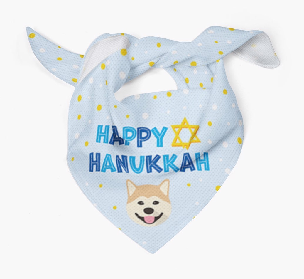 'Happy Hanukkah' - Personalised {breedFullName} Bandana