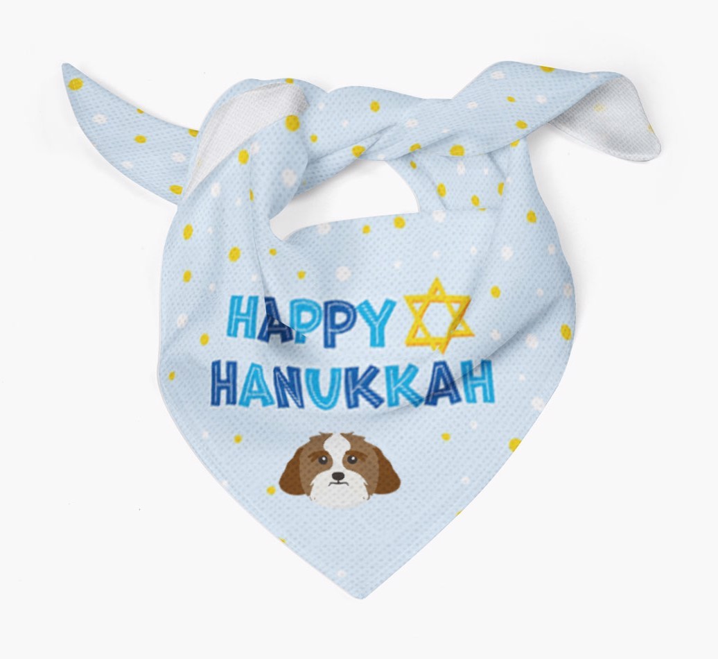 'Happy Hanukkah' - Personalised {breedFullName} Bandana