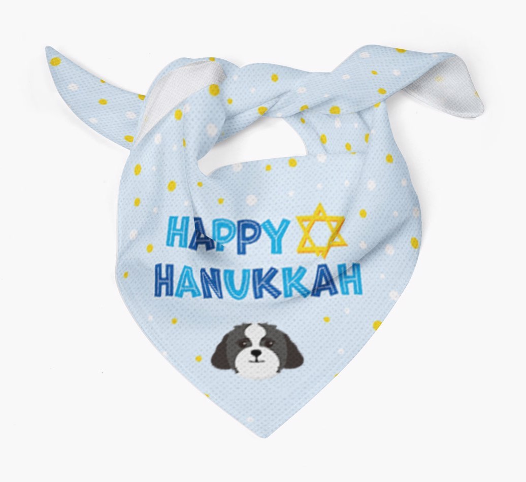'Happy Hanukkah' - Personalised {breedFullName} Bandana