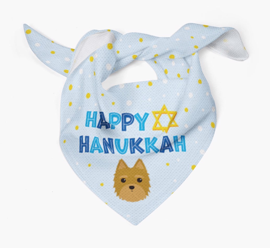 'Happy Hanukkah' - Personalised {breedFullName} Bandana