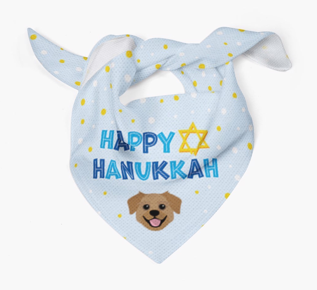 'Happy Hanukkah' - Personalised {breedFullName} Bandana