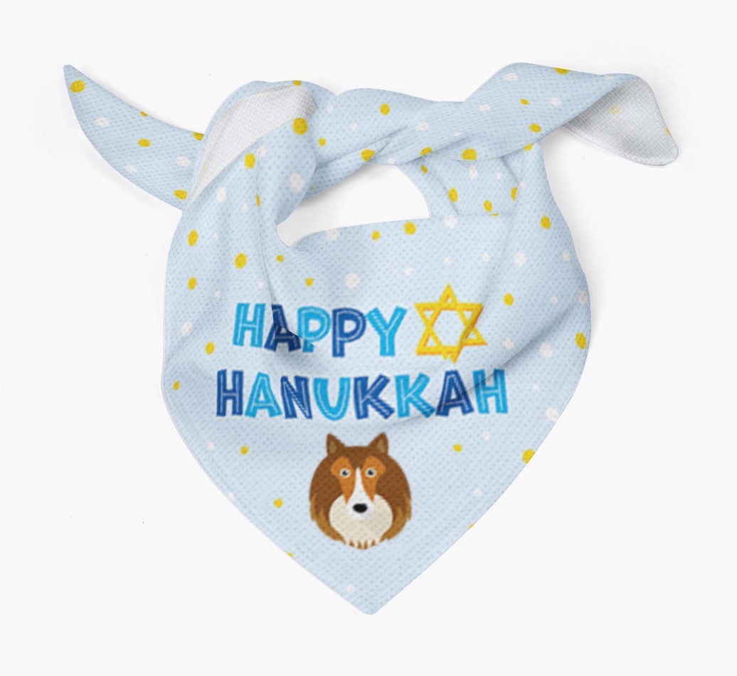 'Happy Hanukkah' - Personalised {breedFullName} Bandana