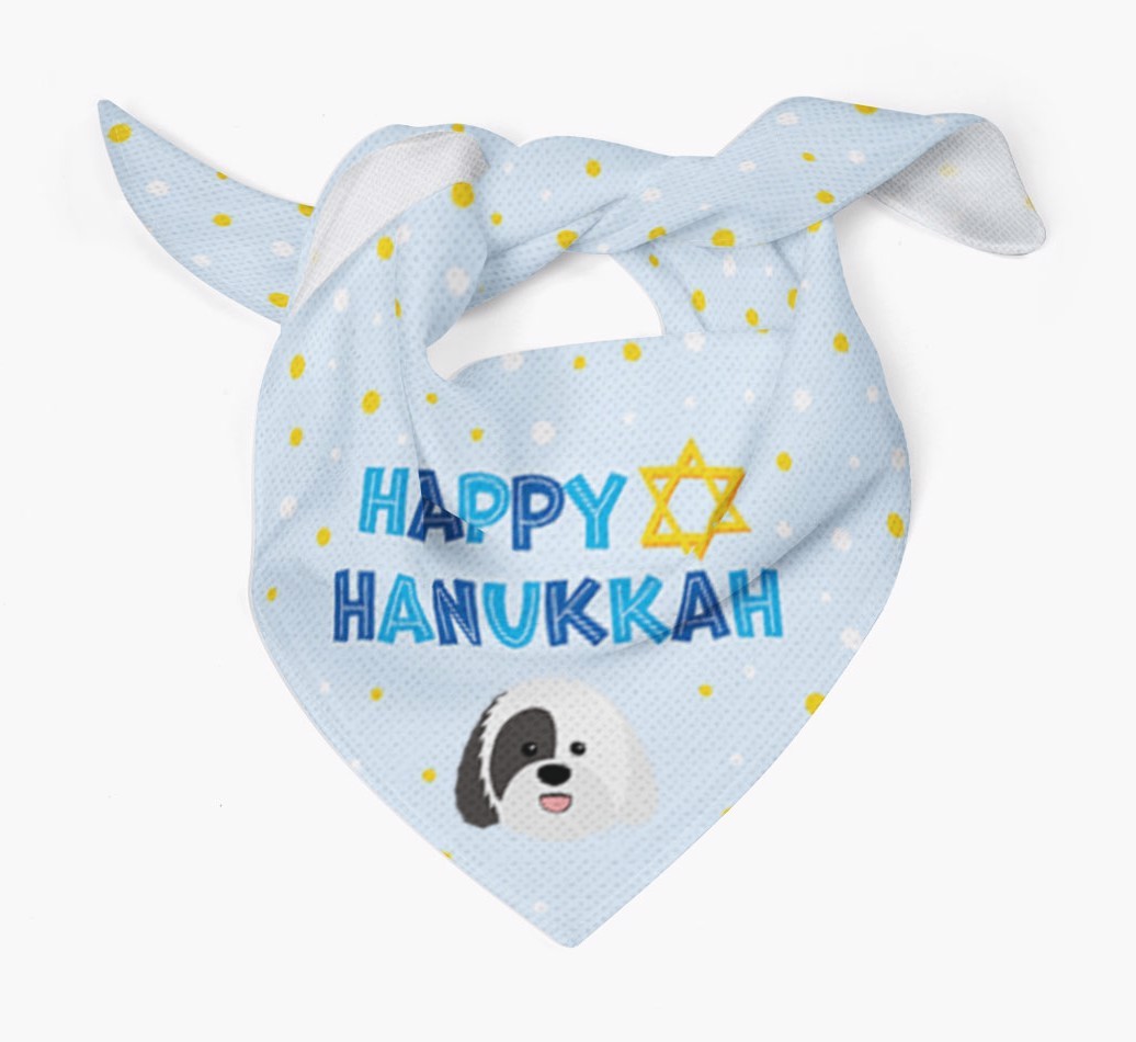 'Happy Hanukkah' - Personalised {breedFullName} Bandana