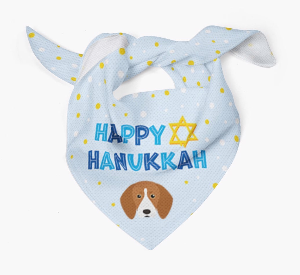 'Happy Hanukkah' - Personalised {breedFullName} Bandana