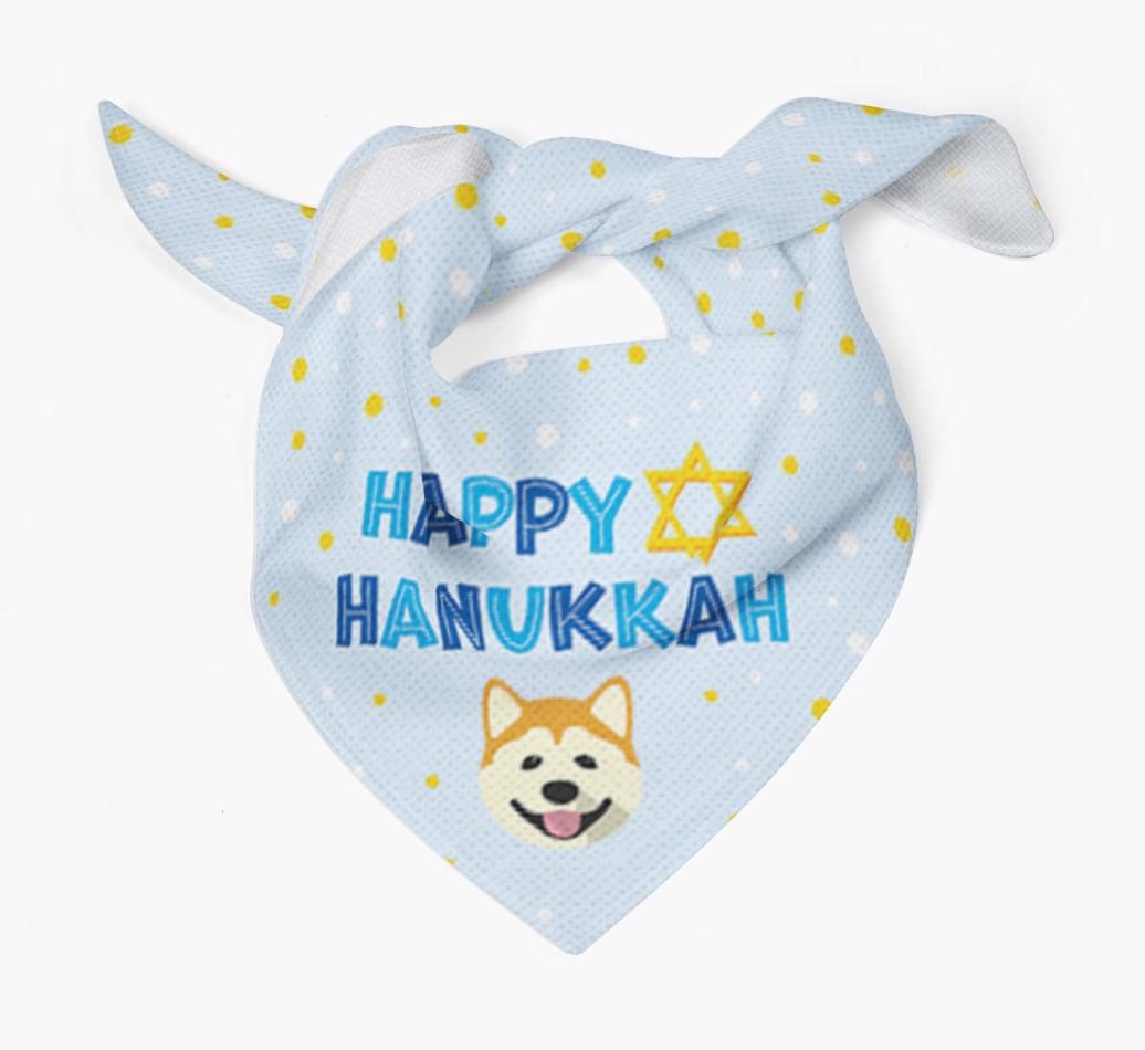 'Happy Hanukkah' - Personalized {breedFullName} Bandana