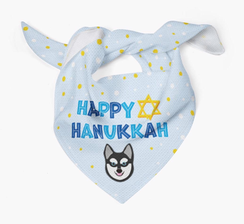 'Happy Hanukkah' - Personalized {breedFullName} Bandana