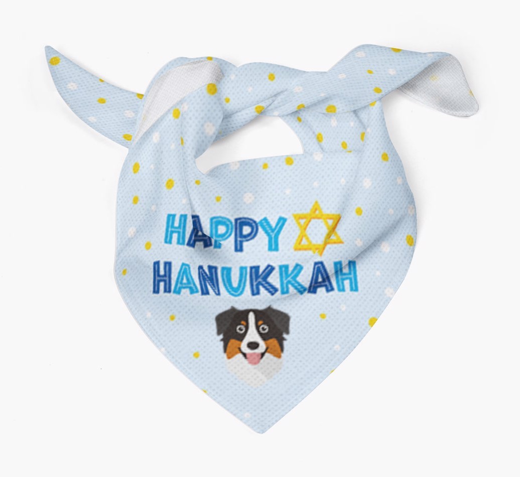 'Happy Hanukkah' - Personalized {breedFullName} Bandana