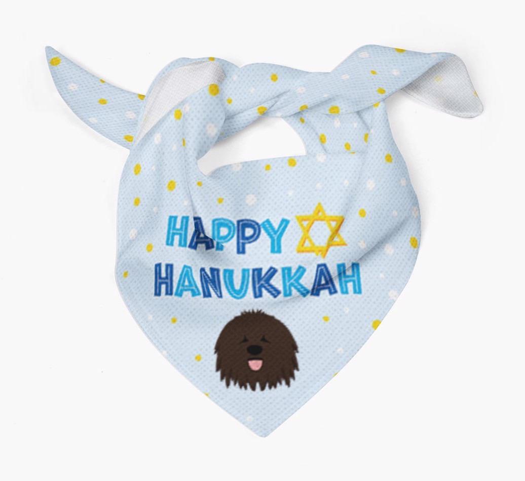 'Happy Hanukkah' - Personalized {breedFullName} Bandana