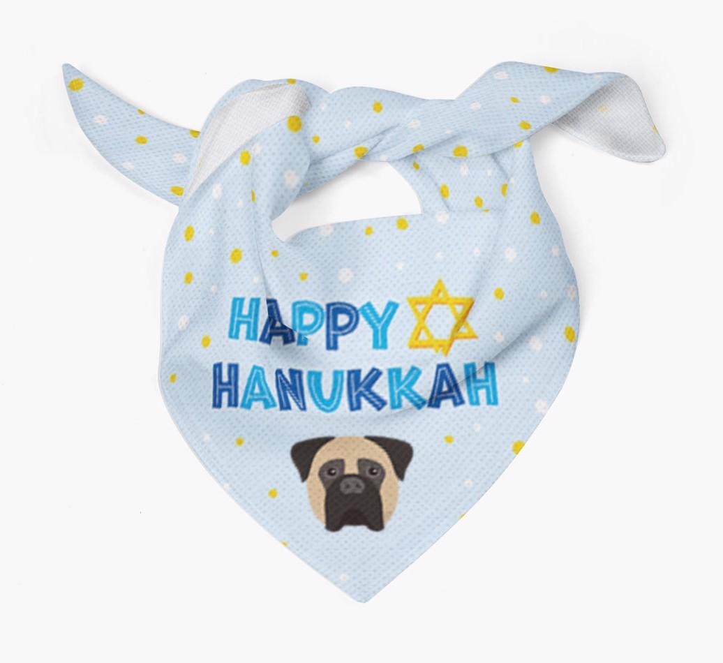 'Happy Hanukkah' - Personalized {breedFullName} Bandana