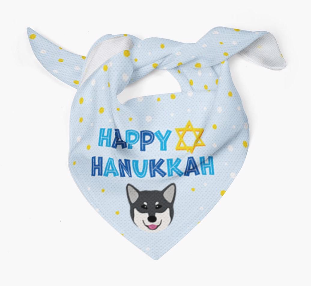 'Happy Hanukkah' - Personalized {breedFullName} Bandana
