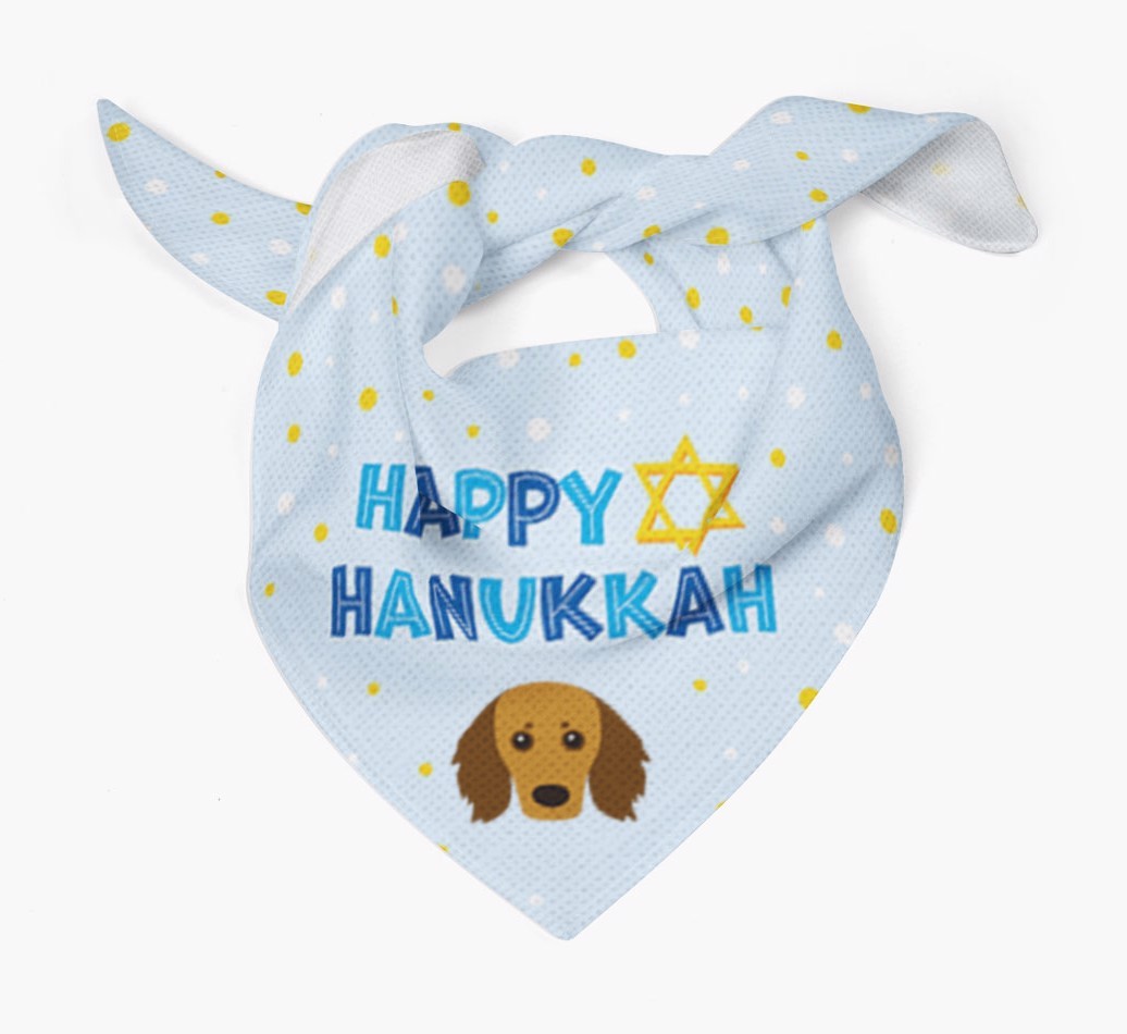 'Happy Hanukkah' - Personalized {breedFullName} Bandana