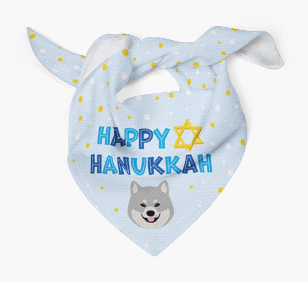 'Happy Hanukkah' - Personalized {breedFullName} Bandana