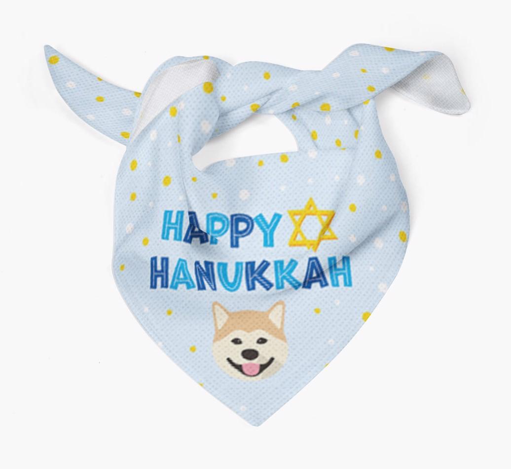 'Happy Hanukkah' - Personalized {breedFullName} Bandana