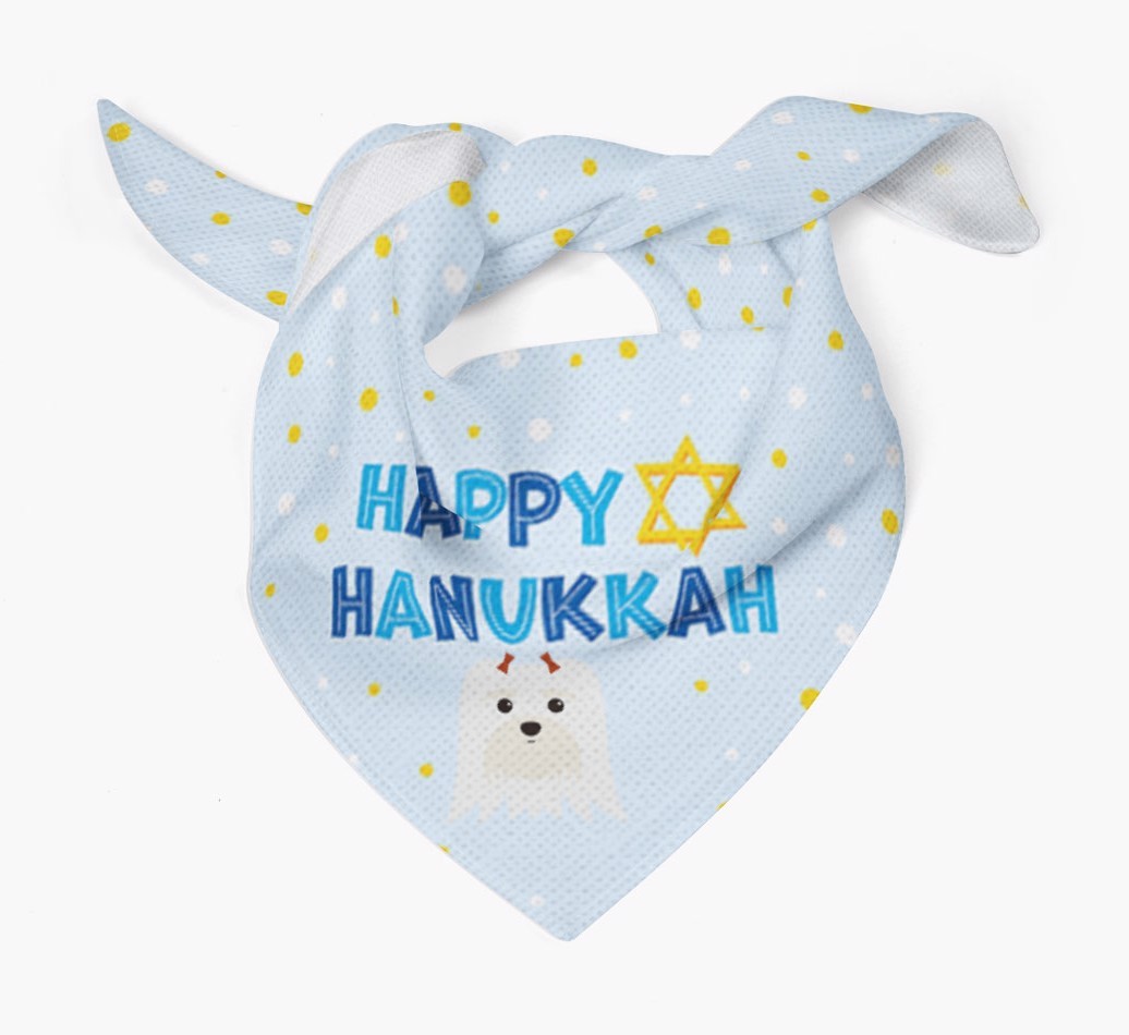 'Happy Hanukkah' - Personalized {breedFullName} Bandana