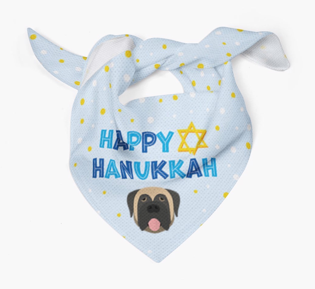 'Happy Hanukkah' - Personalized {breedFullName} Bandana