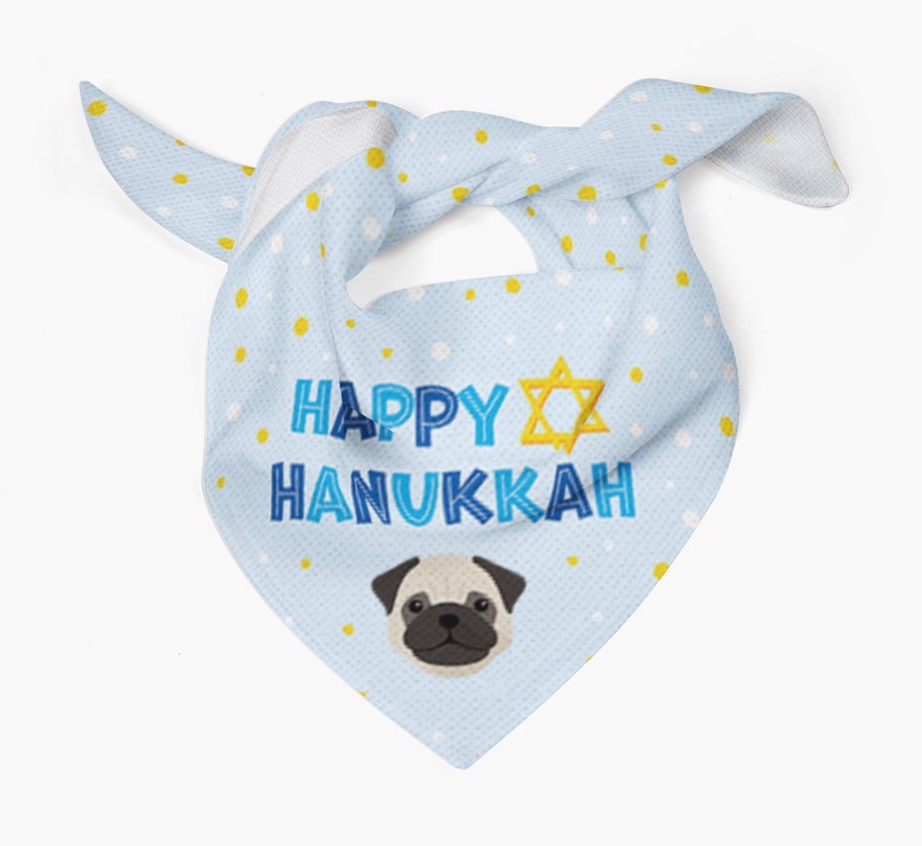 'Happy Hanukkah' - Personalized {breedFullName} Bandana