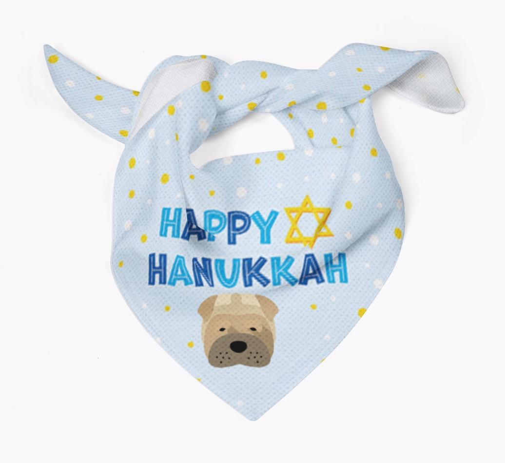 'Happy Hanukkah' - Personalized {breedFullName} Bandana
