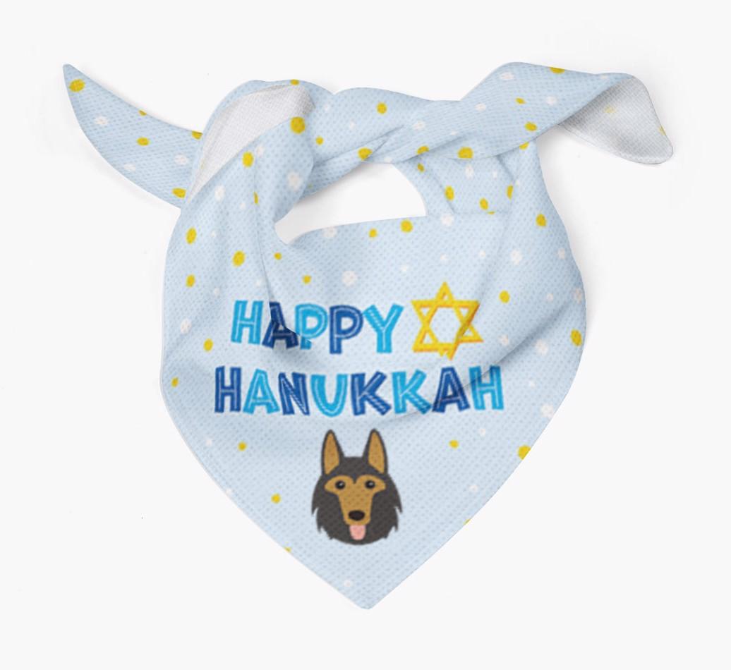 'Happy Hanukkah' - Personalized {breedFullName} Bandana