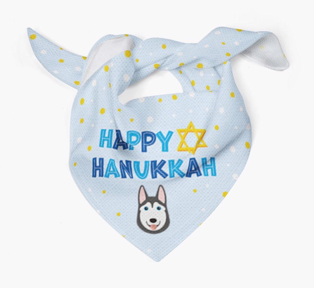 'Happy Hanukkah' - Personalized {breedFullName} Bandana