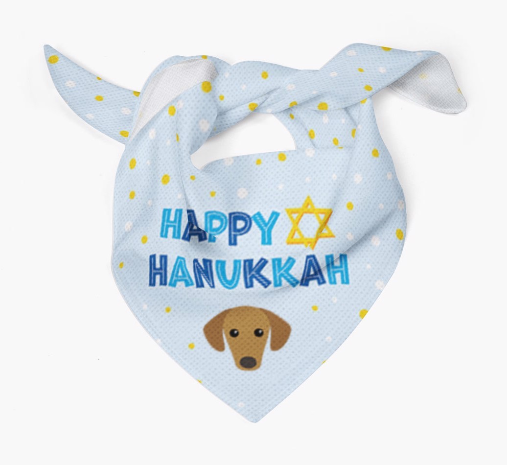 'Happy Hanukkah' - Personalized {breedFullName} Bandana