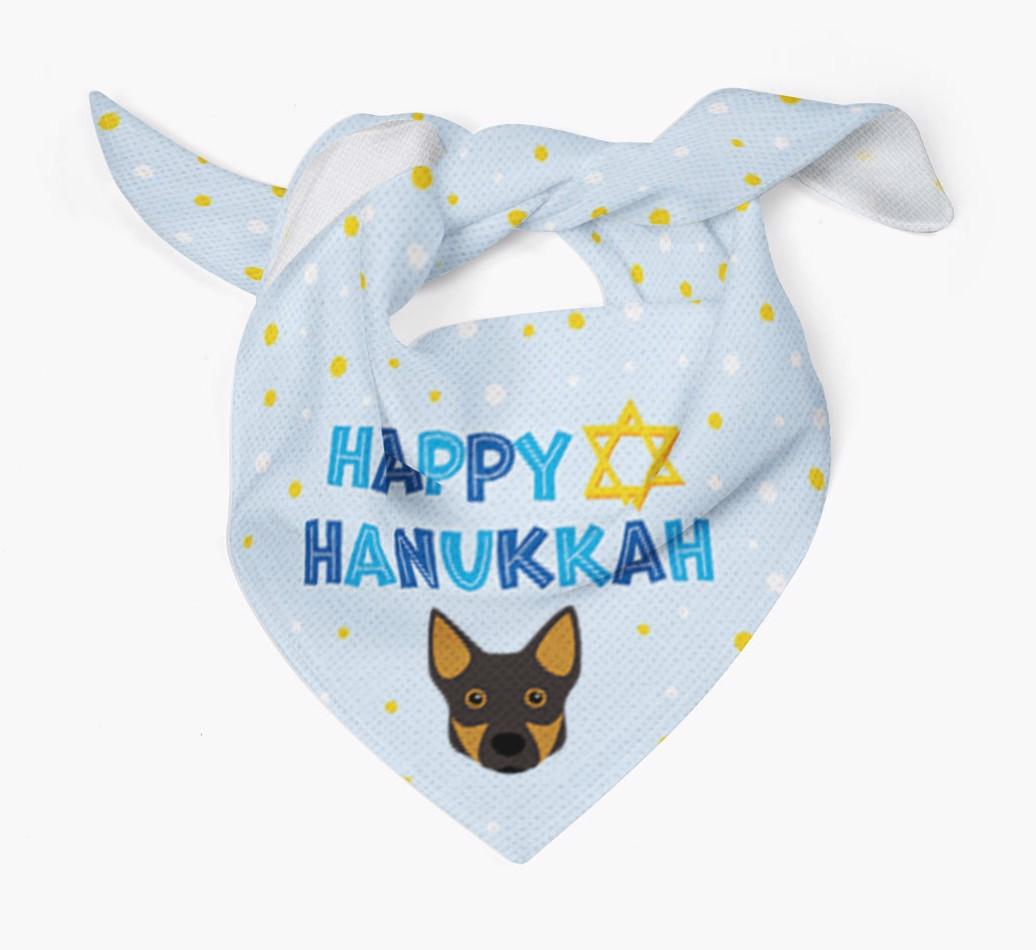 'Happy Hanukkah' - Personalized {breedFullName} Bandana